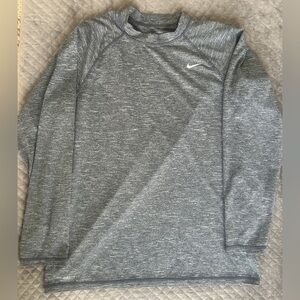 Nike Dri-Fit Long Sleeve Athletic Shirt Blue Gray Size L
